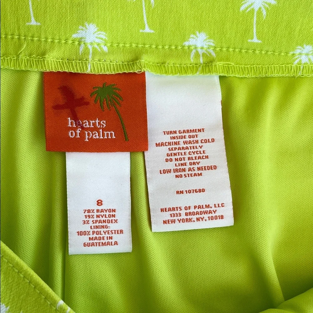 hearts of palm Neon Lime Palm-Print A-Line Skirt - Picture 5 of 5